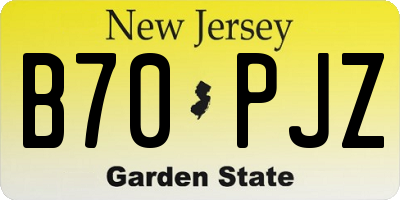 NJ license plate B70PJZ