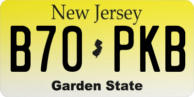 NJ license plate B70PKB