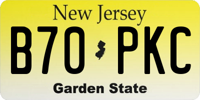 NJ license plate B70PKC