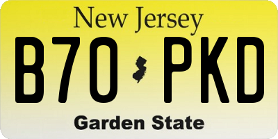 NJ license plate B70PKD
