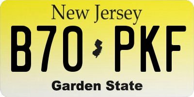 NJ license plate B70PKF