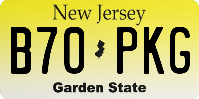 NJ license plate B70PKG
