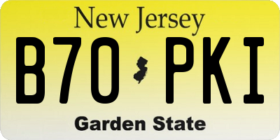 NJ license plate B70PKI