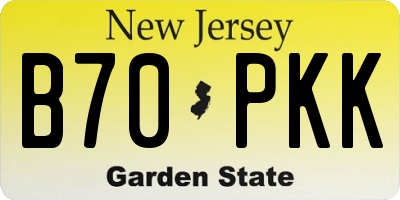 NJ license plate B70PKK