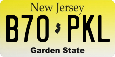 NJ license plate B70PKL
