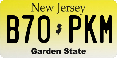 NJ license plate B70PKM