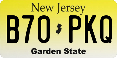 NJ license plate B70PKQ