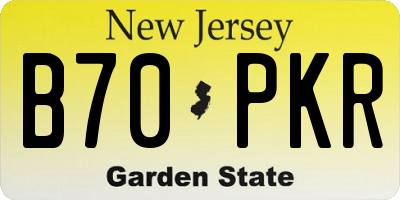 NJ license plate B70PKR