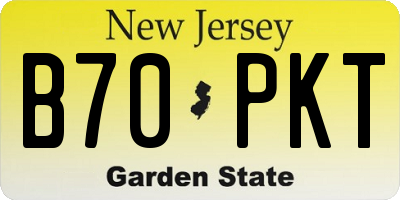 NJ license plate B70PKT