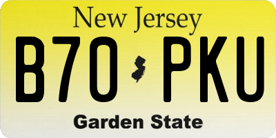 NJ license plate B70PKU
