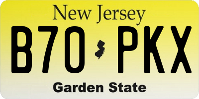 NJ license plate B70PKX