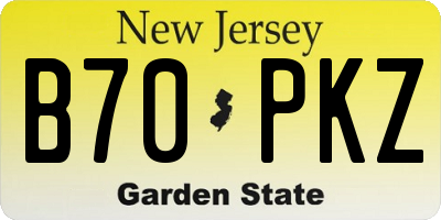 NJ license plate B70PKZ