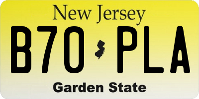 NJ license plate B70PLA