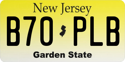 NJ license plate B70PLB