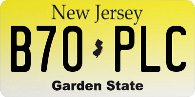 NJ license plate B70PLC