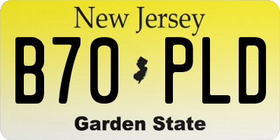 NJ license plate B70PLD
