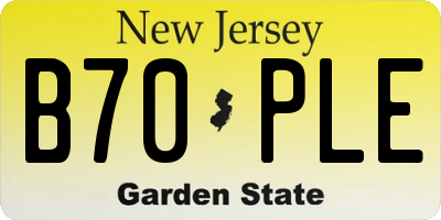 NJ license plate B70PLE