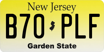 NJ license plate B70PLF
