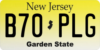 NJ license plate B70PLG