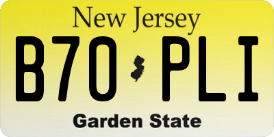 NJ license plate B70PLI