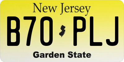 NJ license plate B70PLJ
