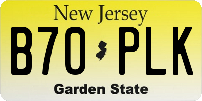 NJ license plate B70PLK
