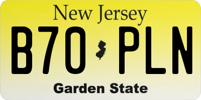 NJ license plate B70PLN