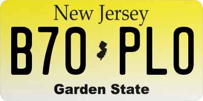 NJ license plate B70PLO