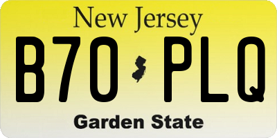 NJ license plate B70PLQ