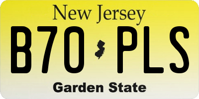 NJ license plate B70PLS