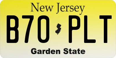 NJ license plate B70PLT