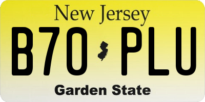 NJ license plate B70PLU