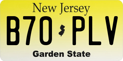 NJ license plate B70PLV