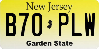 NJ license plate B70PLW
