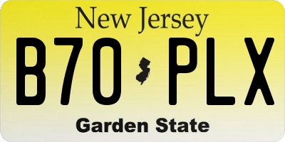 NJ license plate B70PLX