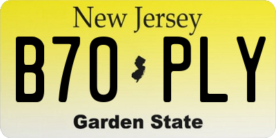 NJ license plate B70PLY