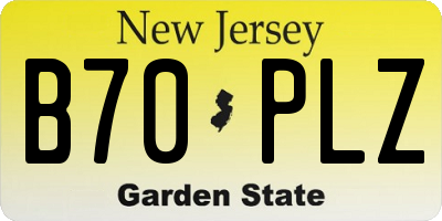 NJ license plate B70PLZ