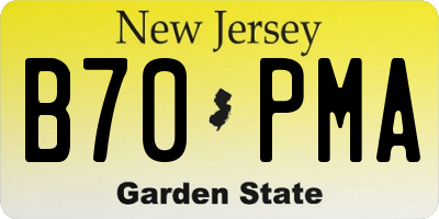 NJ license plate B70PMA