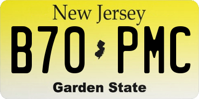 NJ license plate B70PMC