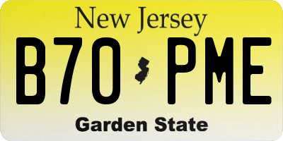 NJ license plate B70PME