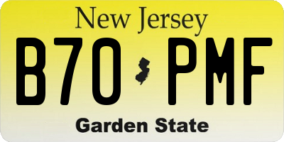NJ license plate B70PMF