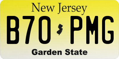 NJ license plate B70PMG