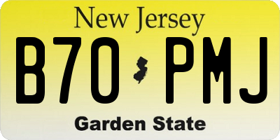 NJ license plate B70PMJ