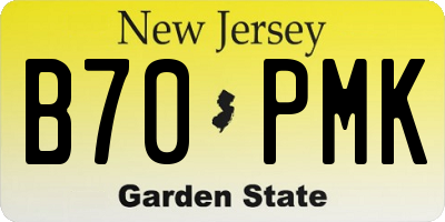 NJ license plate B70PMK