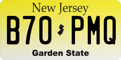NJ license plate B70PMQ