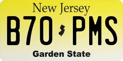 NJ license plate B70PMS