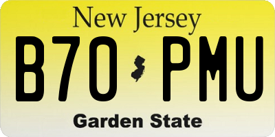 NJ license plate B70PMU