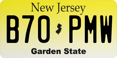 NJ license plate B70PMW