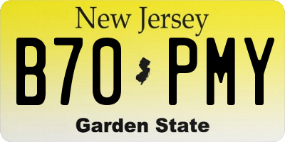 NJ license plate B70PMY