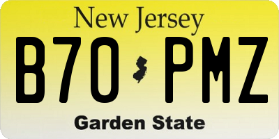 NJ license plate B70PMZ